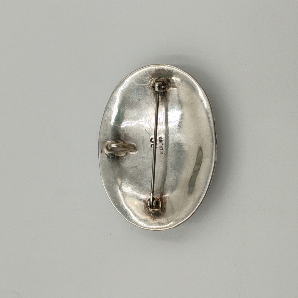RC Sterling Native American Turquoise Pendant/Pin - Picture 3 of 7